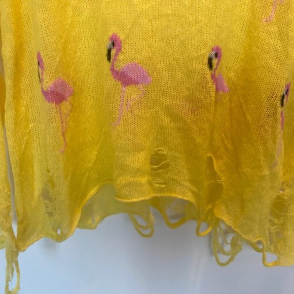Wildfox Yellow Lennon Flamingo Sweater - Picture 2 of 6